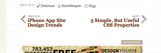 dinding desainer web The Next & Previous Posts Listed Within Content Over At Web Designer Wall