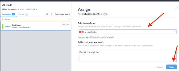 Leadfeederでリードを割り当てます