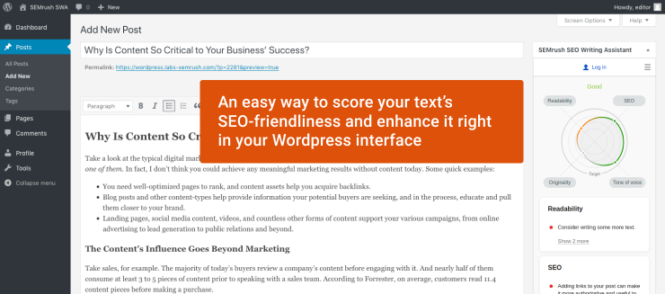 Plugin Pemasaran Digital WordPress: SEMrush