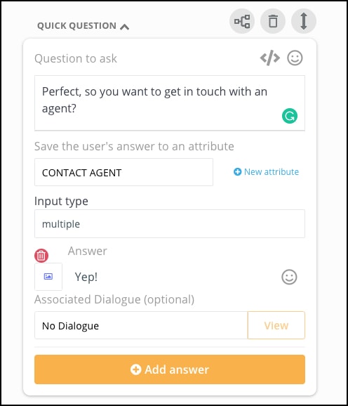 cara membuat chatbot - bicara dengan konfirmasi agen