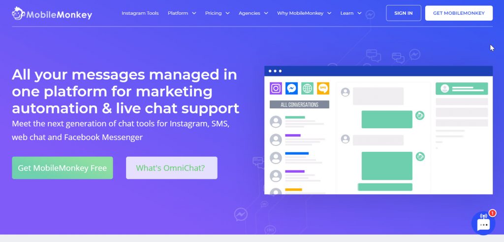 cara membuat chatbot dengan MobileMonkey