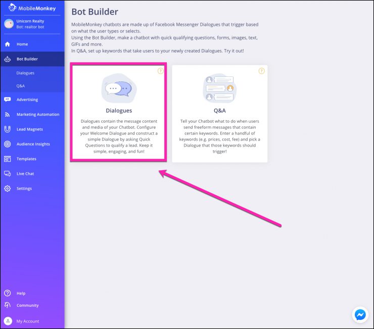cara membuat chatbot - dialog