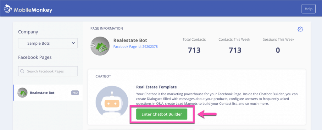 introduceți chatbot builder real estate bot