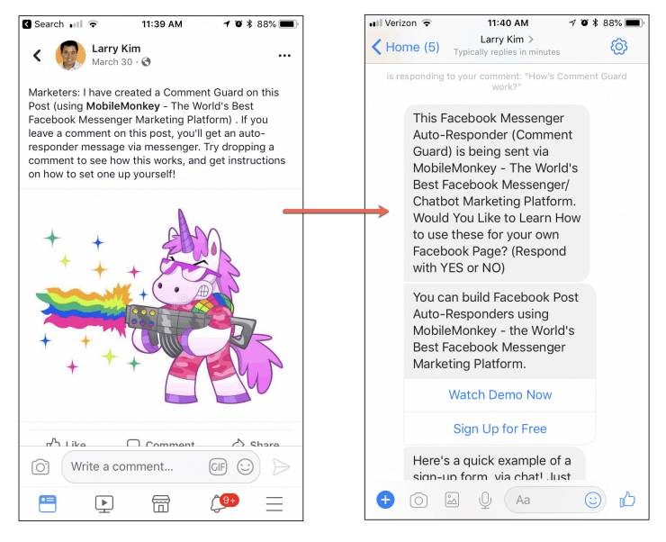 chatbot ช่องทางการตลาด facebook โพสต์ ระบบตอบกลับอัตโนมัติ