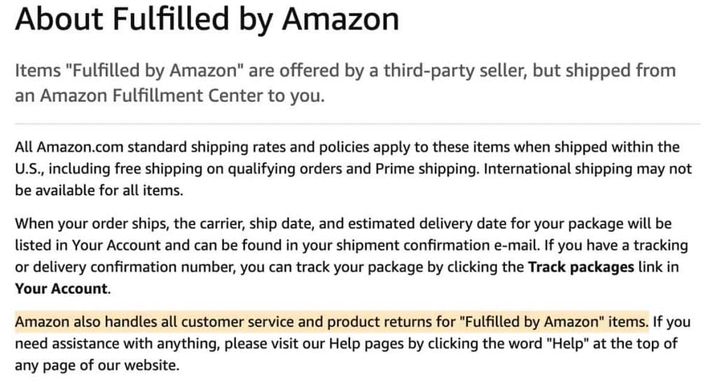 Политика возврата Amazon FBA