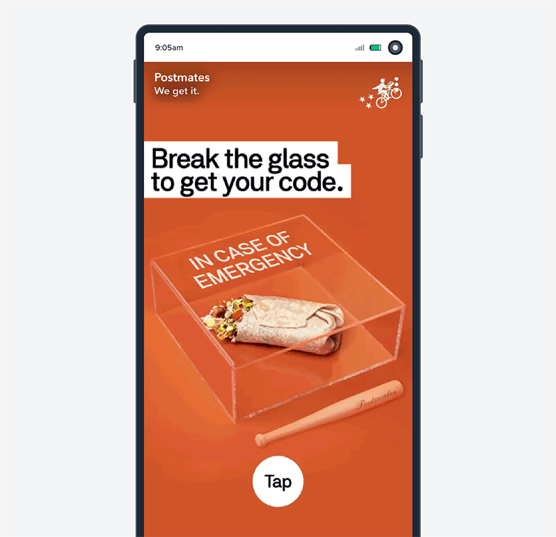 postmates snapchat ad