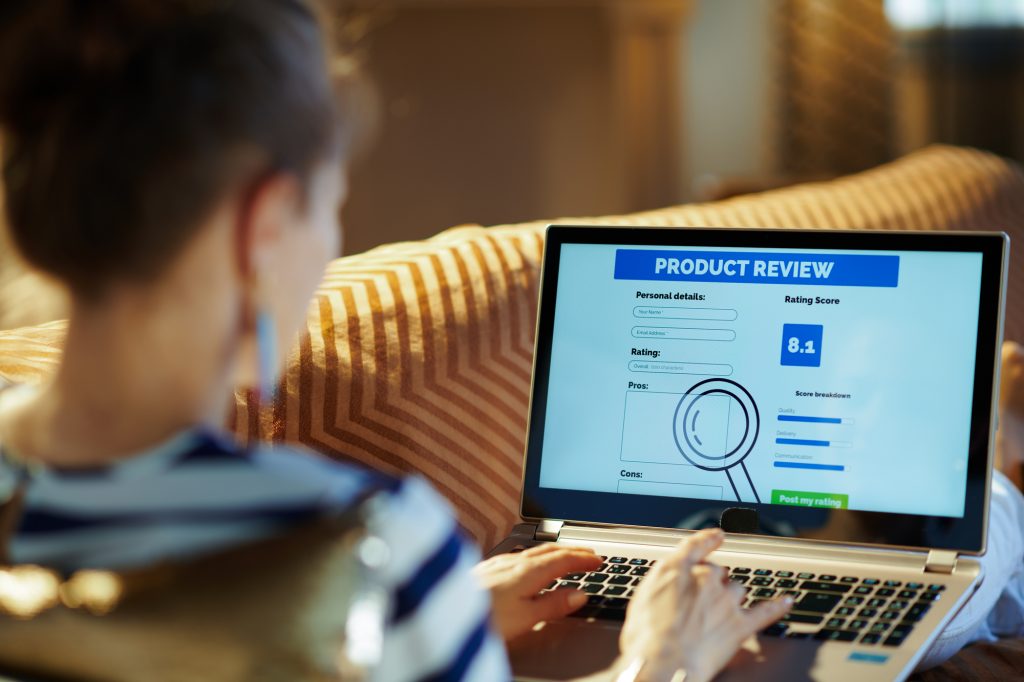 Escrevendo uma avaliação do produto