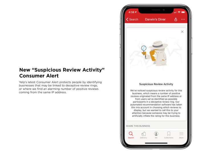 Alerta ao consumidor Yelp