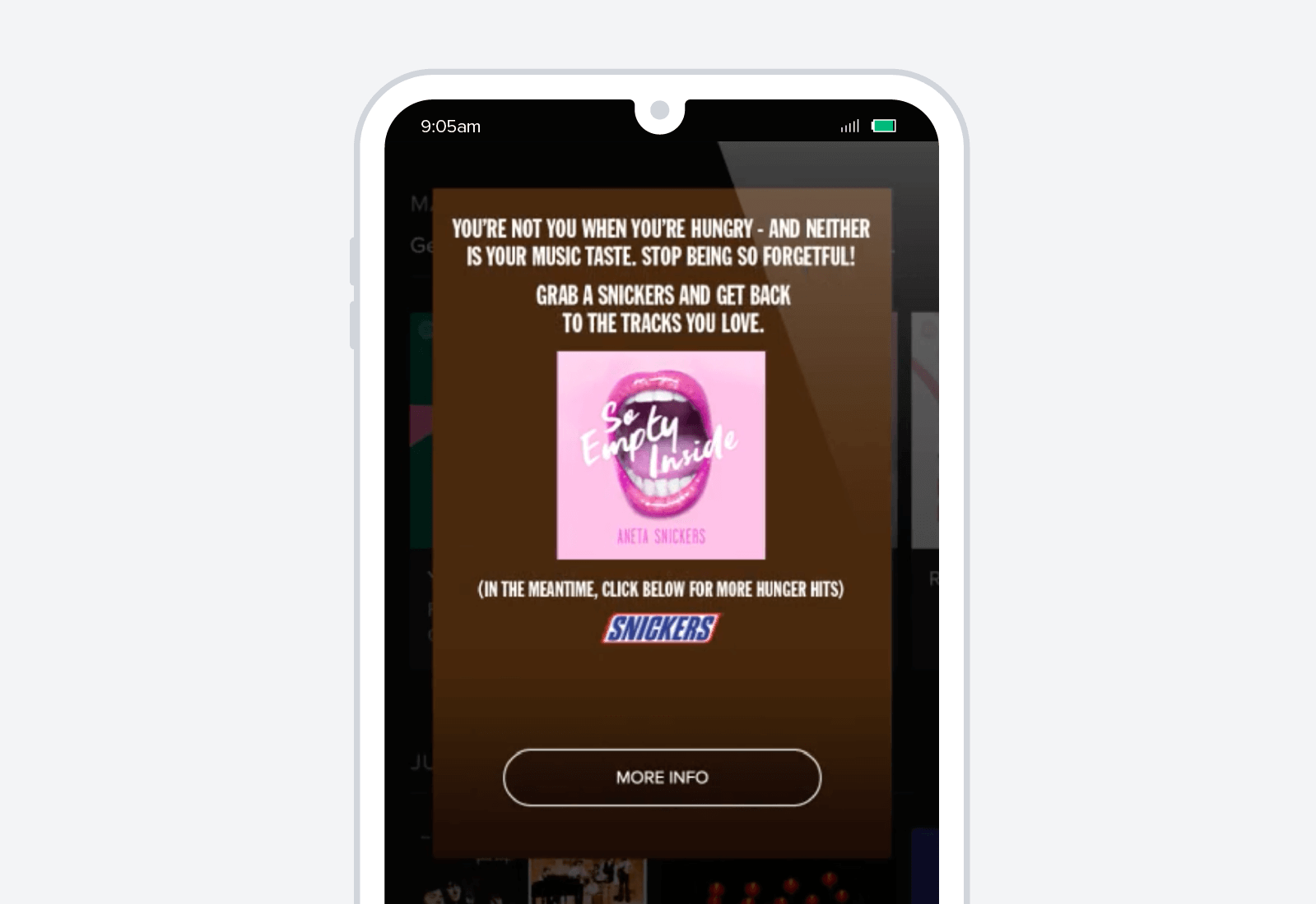 Snickers mobile Werbung