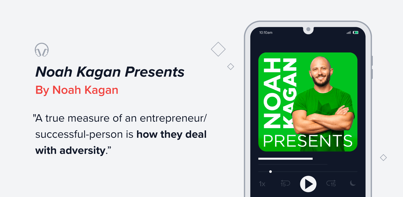 Noah Kagan präsentiert Podcast