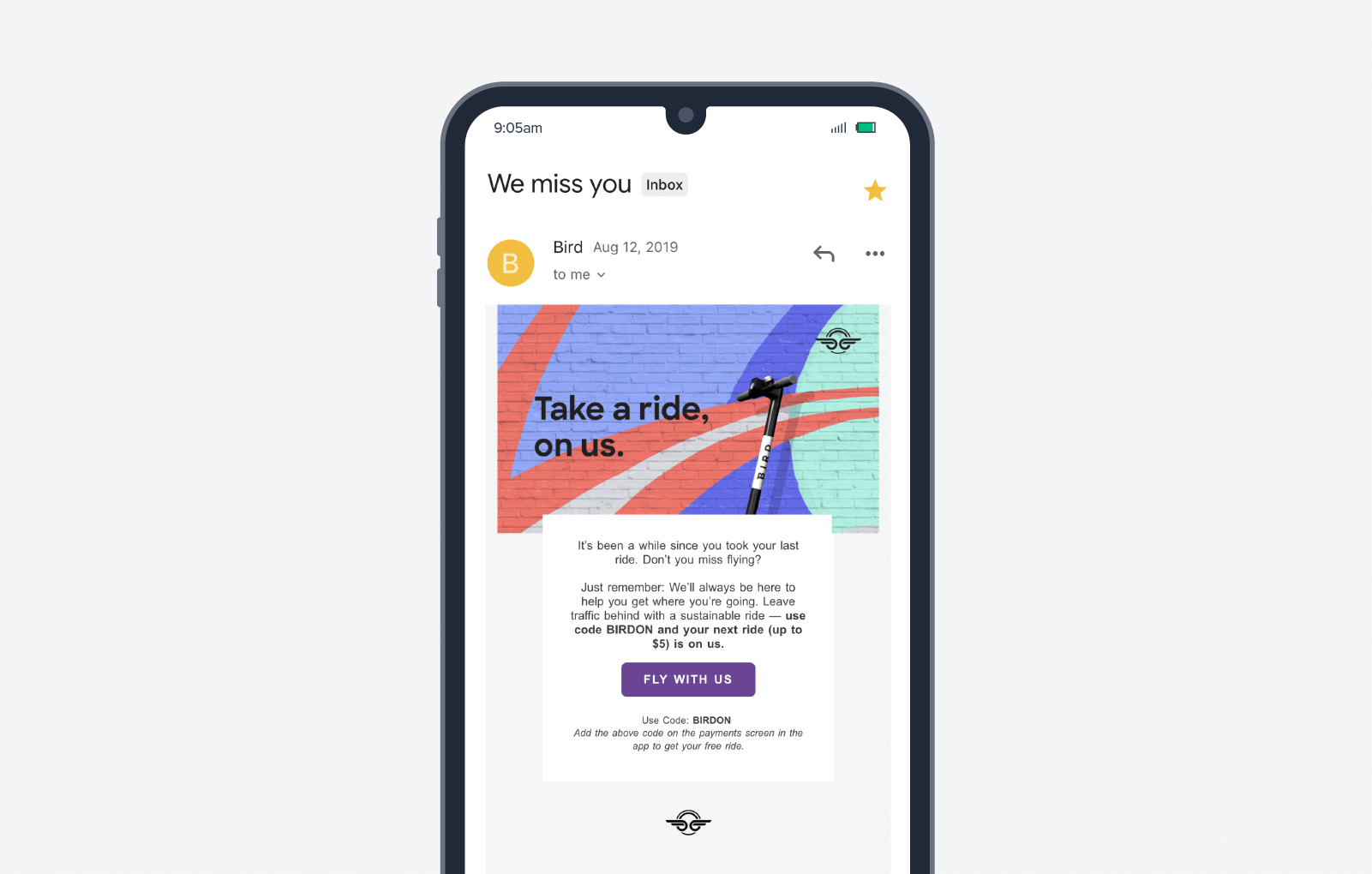 Bird vuelve a interactuar con los clientes con sus campañas Ride with us