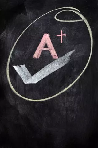 Letter Grade Drawn on a Chalkboard