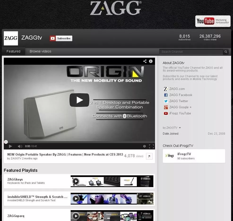 ZAGGtv di YouTube