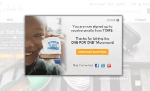 Toms Dankeschön-Seite Lightbox