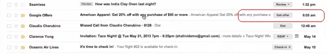 メールの件名にあるワンクリックアクションボタン One Click Action button in an email subject line
