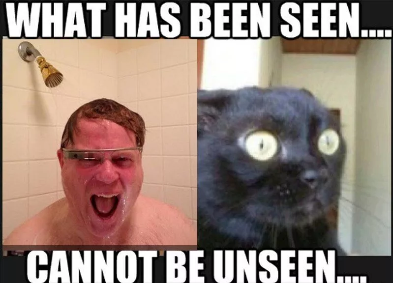 Robert Scoble usando Google Glass e um lolcat
