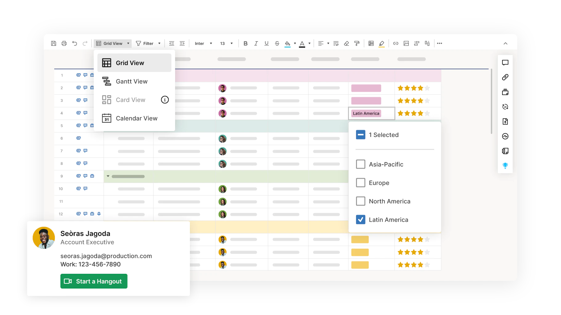 <p style="text-align: center;"><span style="font-weight: 400;">Vista de cuadrícula en </span><a href="https://www.capterra.com/p/ 79104/Smartsheet/"><span style="font-weight: 400;">Smartsheet</span></a><span style="font-weight: 400;"> (</span><a href= "https://www.capterra.com/p/79104/Smartsheet/"><span style="font-weight: 400;">Fuente</span></a><span style="font-weight: 400;">)</span></p> <p style="text-align: center;"><span style="font-weight: 400;">Grid view in </span><a href="https://www.capterra.com/p/79104/Smartsheet/"><span style="font-weight: 400;">Smartsheet</span></a><span style="font-weight: 400;"> (</span><a href="https://www.capterra.com/p/79104/Smartsheet/"><span style="font-weight: 400;">Source</span></a><span style="font-weight: 400;">)</span></p>