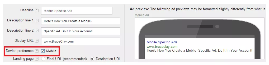 Iklan khusus seluler di AdWords