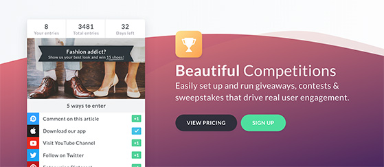 반짝임 - RafflePress Gleam giveaways, alternative solution to rafflecopter