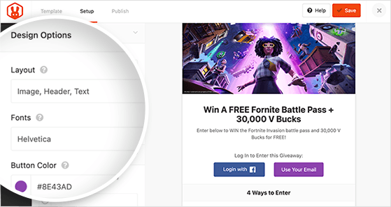 Twitch-Giveaway-Design-Optionen - RafflePress Twitch giveaway design options