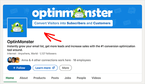 optinmonster-linkedin-page - RafflePress optimize your linkedin profile