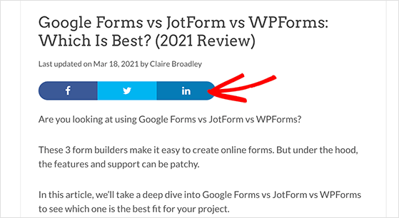 add-linkedin-share-button-to-site - RafflePress add a linkedin share button to promote your blog on linkedin