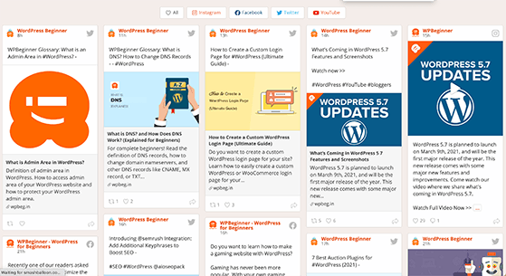 social-media-wall - RafflePress social wall feed: free content for website