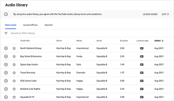 youtube-audio-library - RafflePress YouTube audio library free music