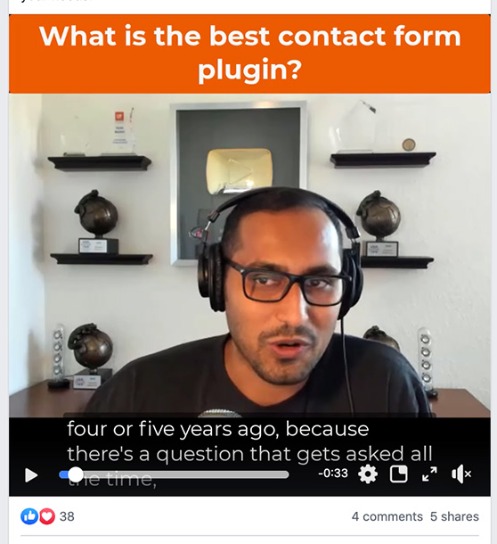 wpbeginner-facebook-video - RafflePress Facebook video post