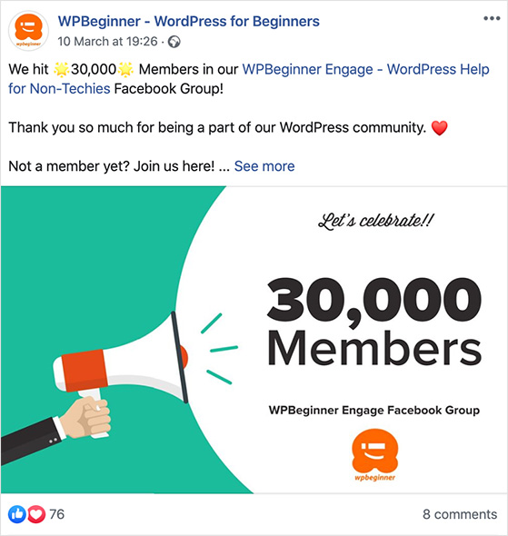 Facebook-group-post - RafflePress facebook group post