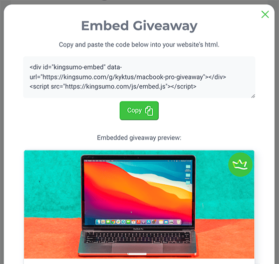 embed-kingsumo-giveaway - RafflePress Embed KingSumo giveaway