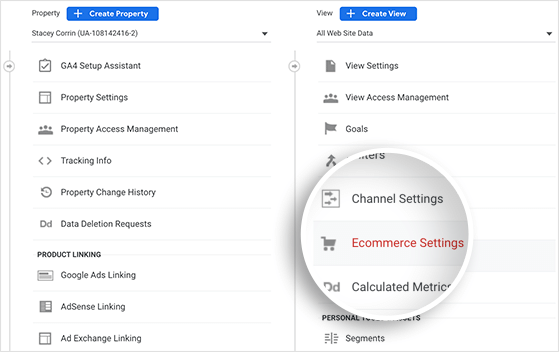 google-analytics-ecommerce-settings-RafflePress Click Google Analytics Ecommerce Settings