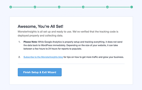 마무리 설정 마법사 - RafflePress Finish setup wizard. You now know how to add google analytics to WordPress