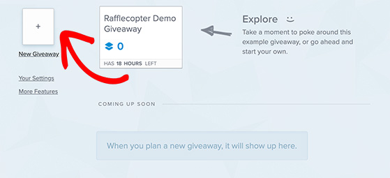 رافليكوبتر-جديد-الهبة - RafflePress rafflecopter review create new giveaway