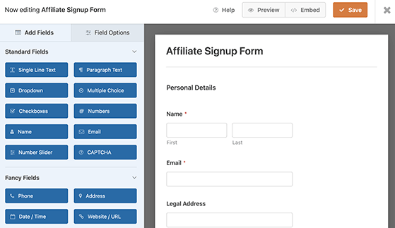 wpforms-affiliate-signup-form-template - RafflePress wpforms affiliate signup form template
