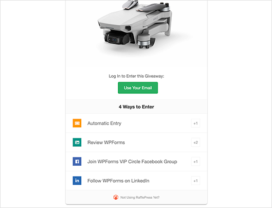 wpforms-rafflepress-gewinnspiel-registrierungsaktionen - RafflePress WPForms facebook group giveaway
