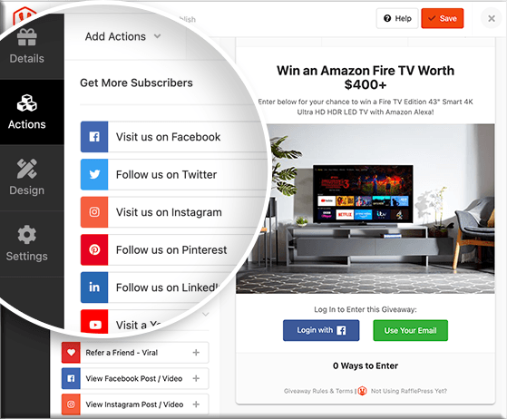 add-giveaway-actions - RafflePress rafflepress giveaway entry actions