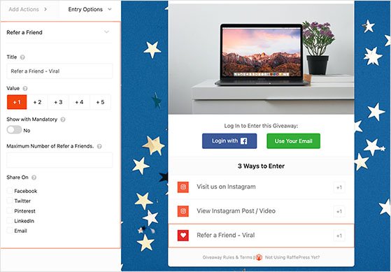 rafflepress-invita-un-amico - RafflePress father's day referral contest