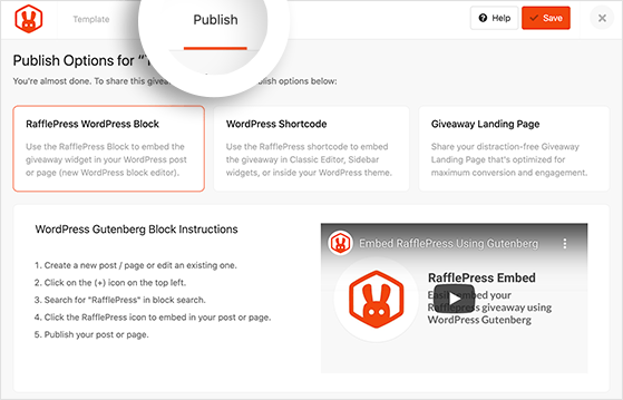 publish-twitter-giveaway-WordPress - RafflePress Click the publish button to publish your tiktok contest