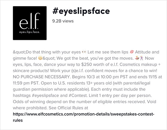 elf-kosmetik-tiktok-wettbewerb - RafflePress elf cosmetics tiktok contest