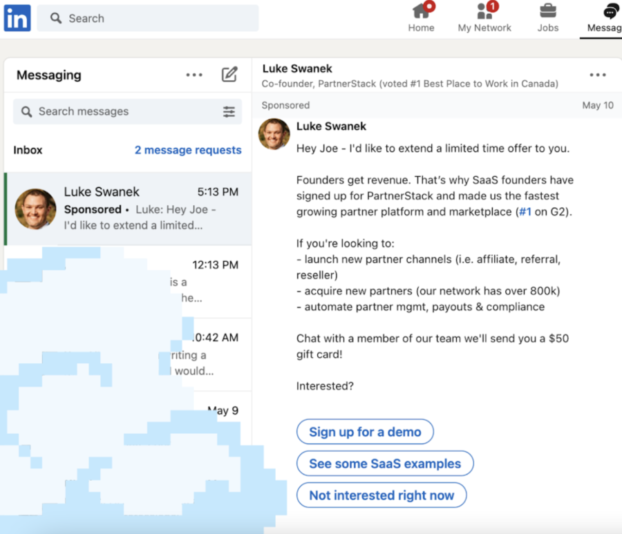Пример Linkedin Leadgen