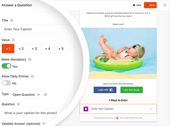 回答問題輸入選項-RafflePress answer a question summer caption contest ideas