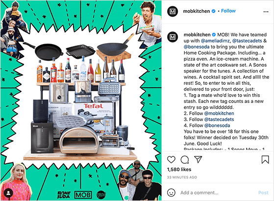 instagram-giveaway-example - RafflePress instagram giveaway example MOB Kitchen