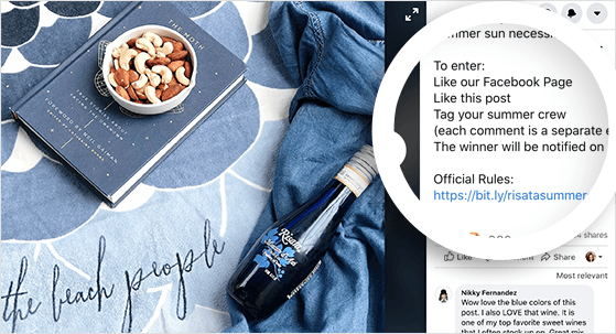 競賽促銷示例 - RafflePress contest promotion on instagram