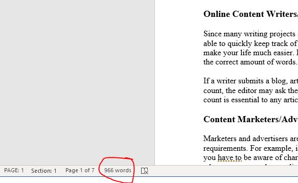 comment compter les mots dans word