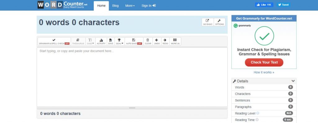 compteur de mots site web