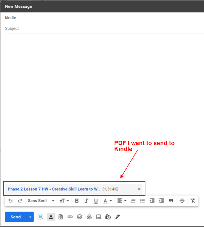 킨들로 보낼 이메일에 pdf 첨부