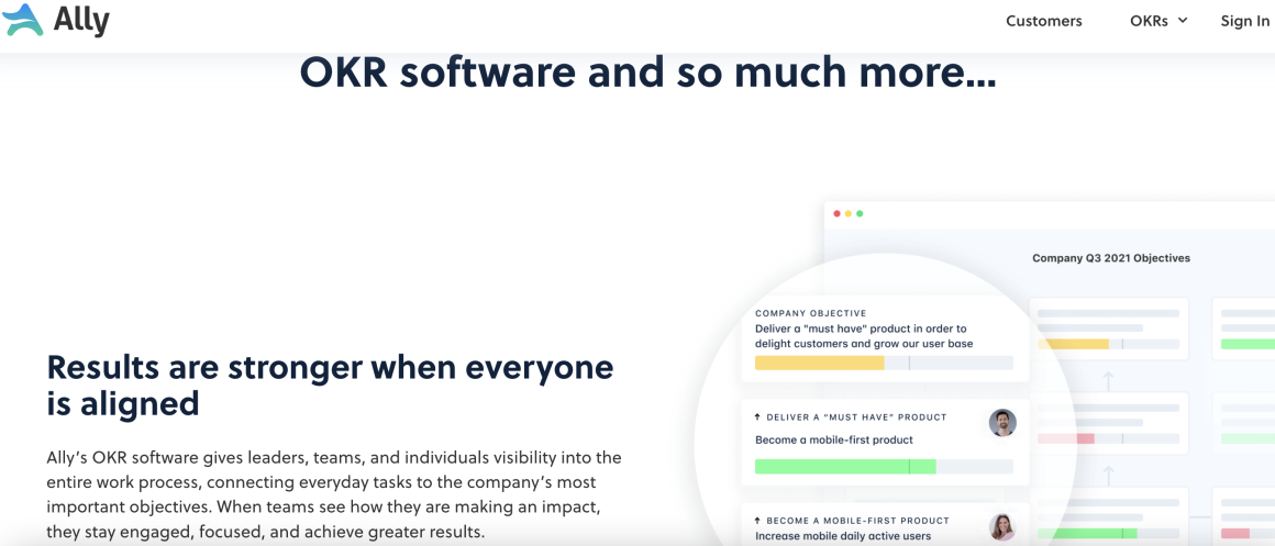 Ally.io okr 추적 도구