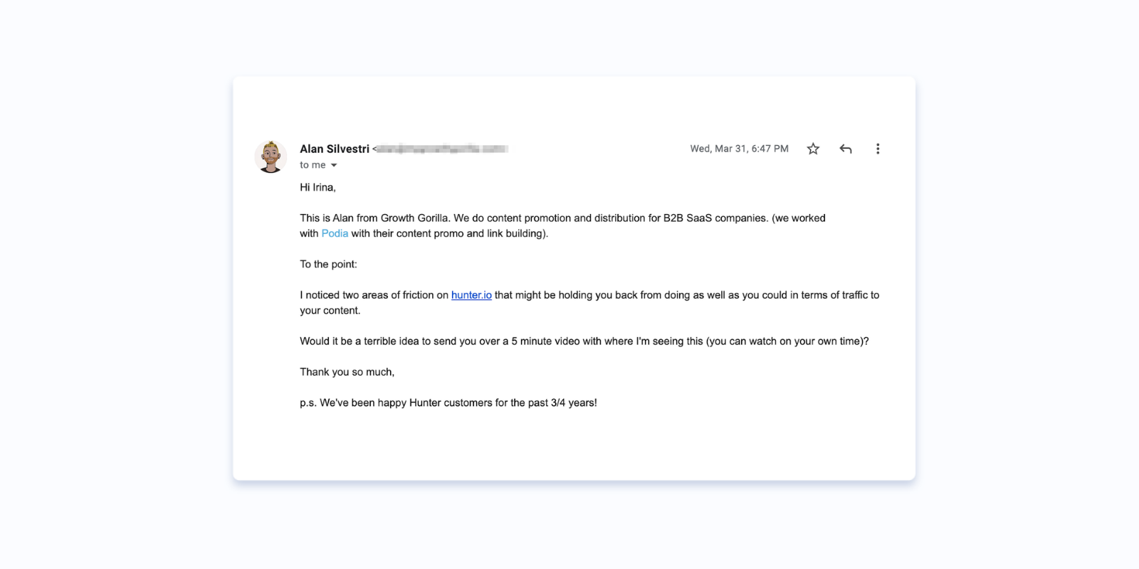 e-mail terminando com pergunta