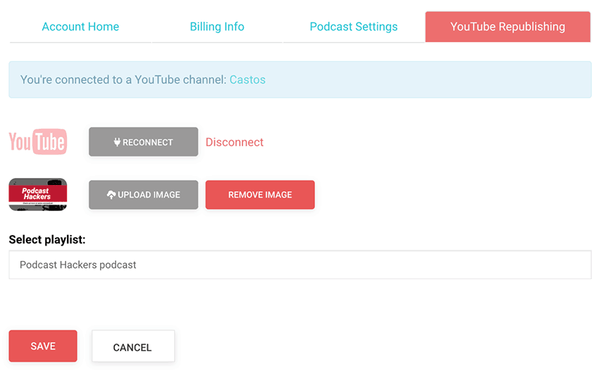 Castos YouTube เผยแพร่ซ้ำ